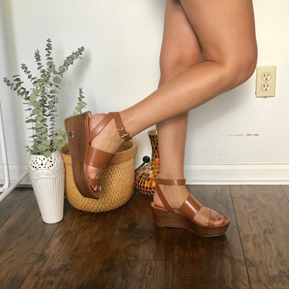 Michael Kors Brown summer wedges